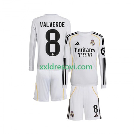 Real Madrid Valverde 8 Domaći Dječji Nogometni Dres 2025-2026 Dugim Rukavima